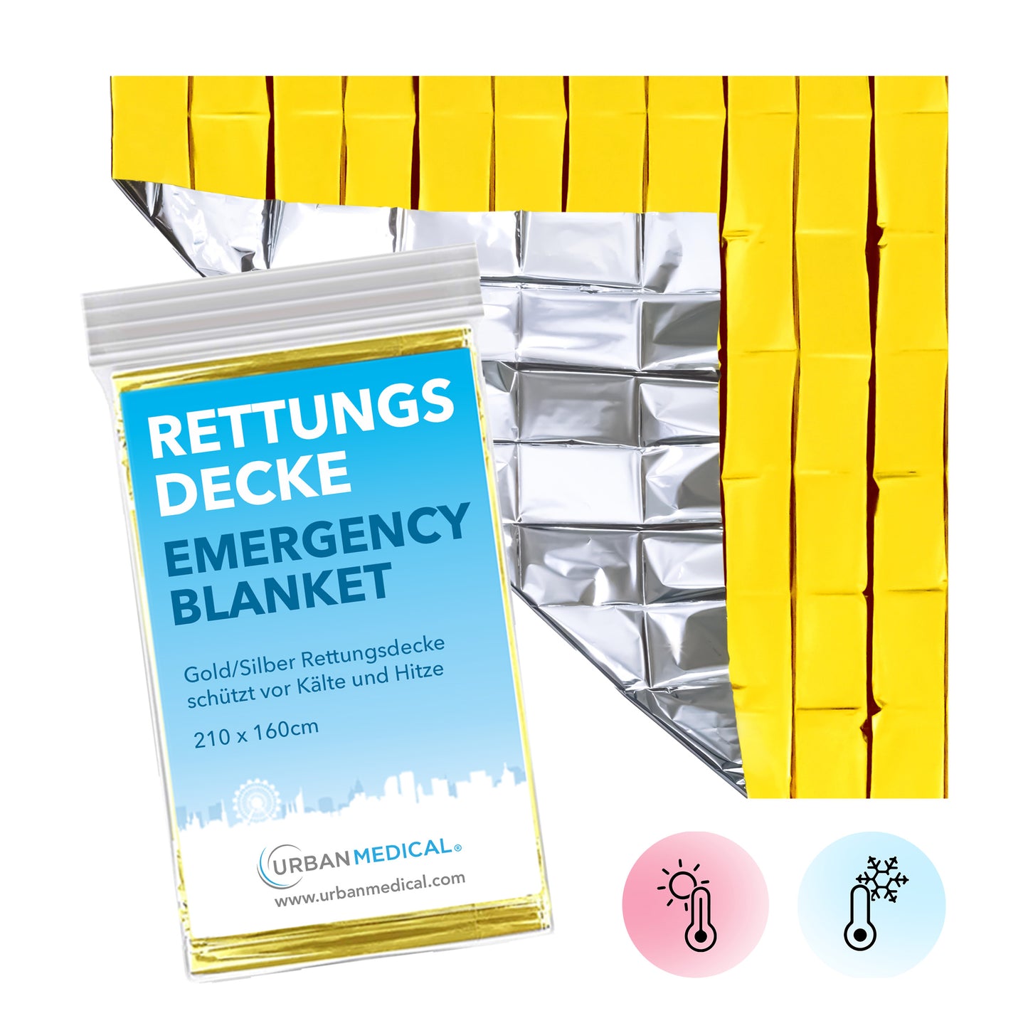 Rettungsdecke Einzelpackung - 210x160cm