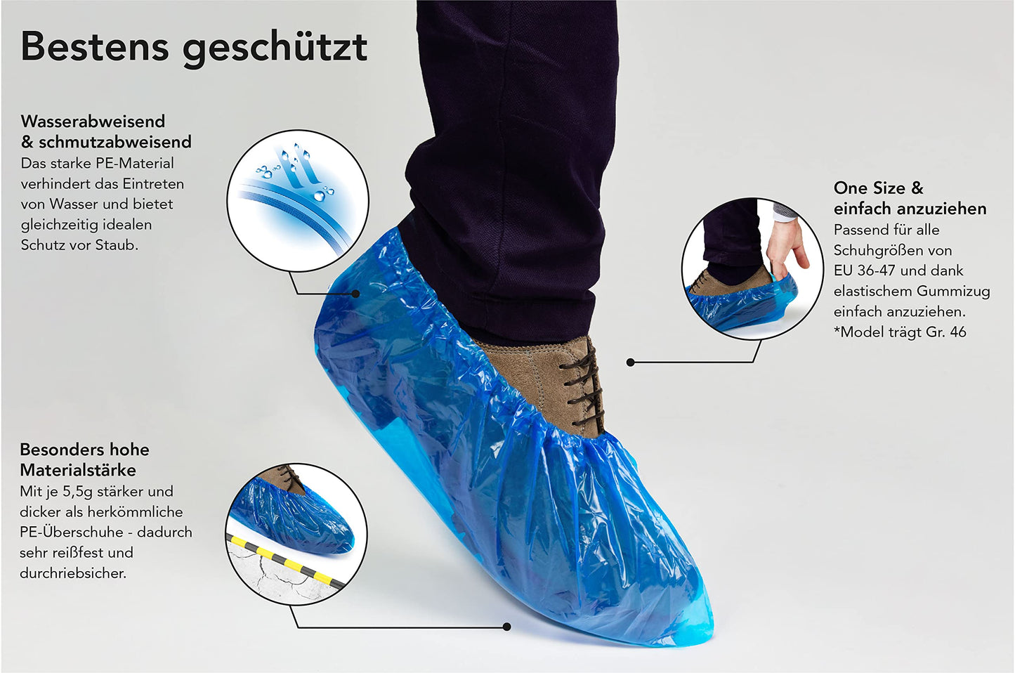 Überschuhe Solid-Dry wasserdicht & reißfest